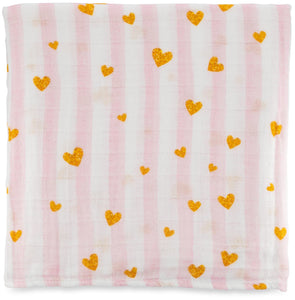 Swaddle Blanket - Pink Hearts