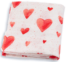 Swaddle Blanket - Red Hearts